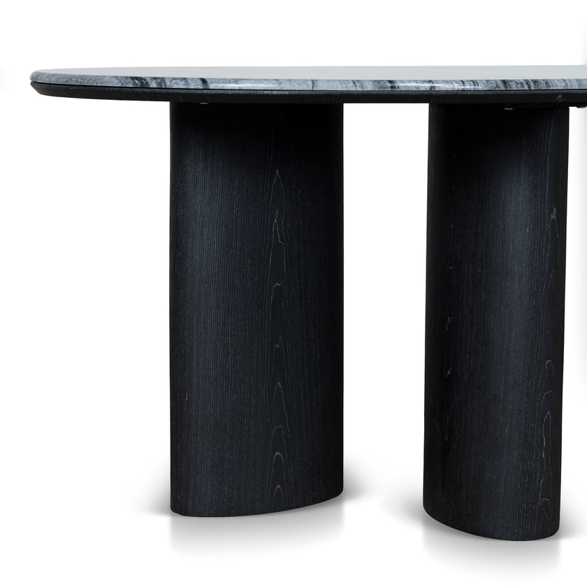 Ex Display - CDT10658-MK 2.2m Black Marble Dining Table - Black