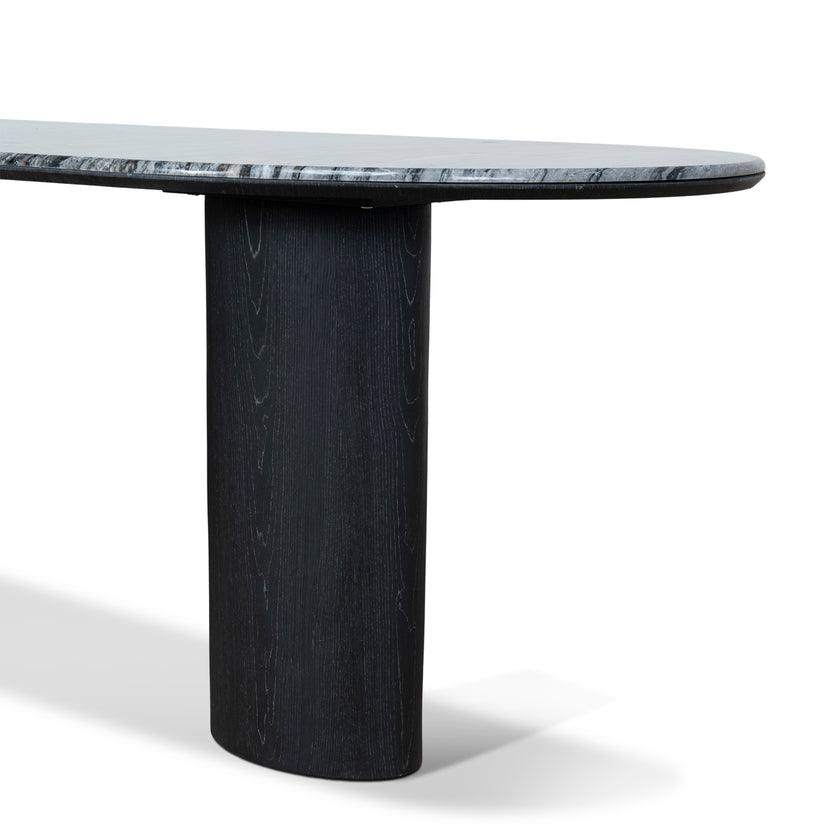 Ex Display - CDT10658-MK 2.2m Black Marble Dining Table - Black