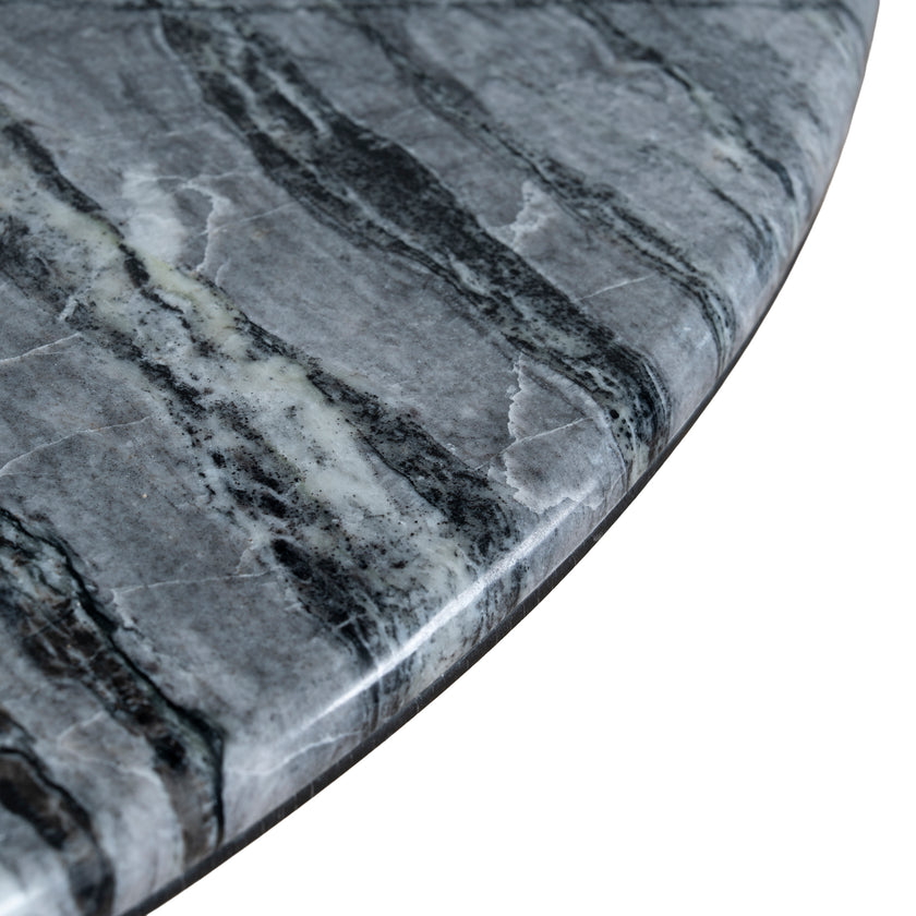 Ex Display - CDT10658-MK 2.2m Black Marble Dining Table - Black