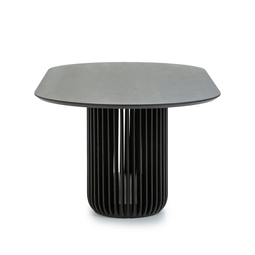 CDT10671-CU 2.2m Oval Dining Table - Black Stain