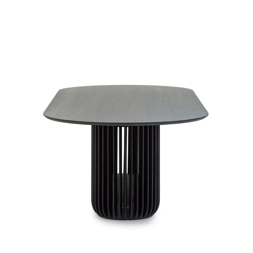 CDT10673-CU 2.8m Oval Dining Table - Black Stain