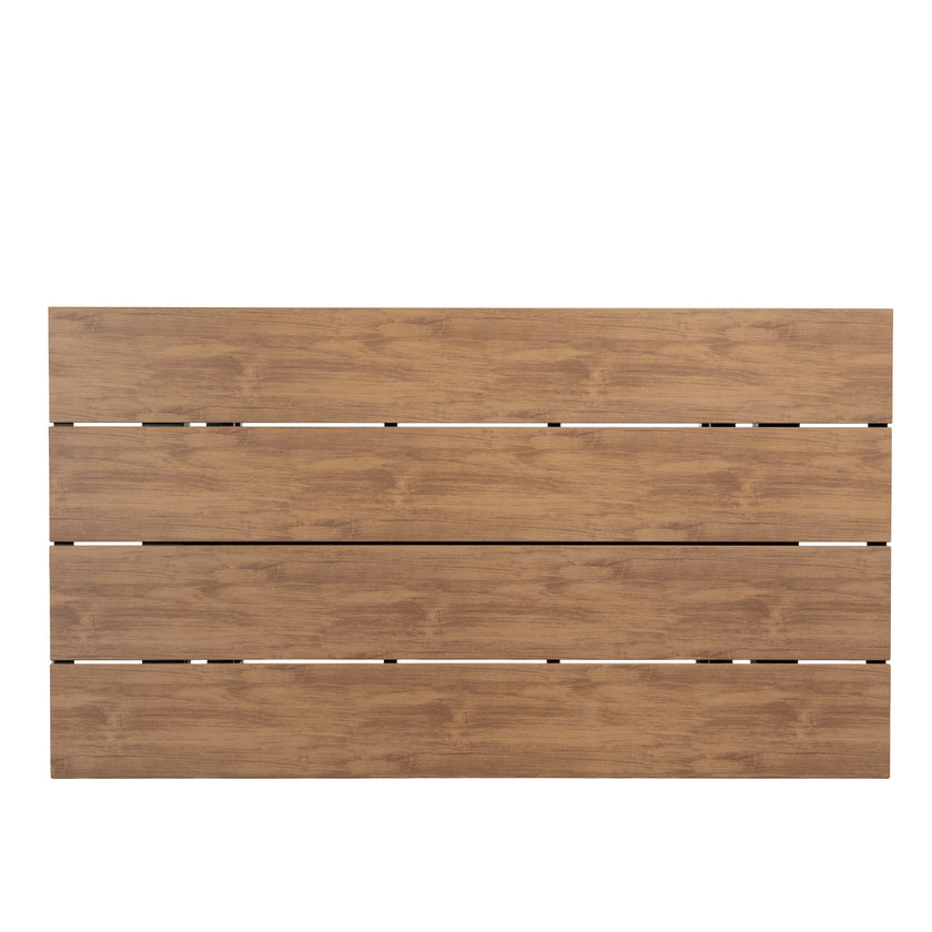 CDT12053-ID 1.6m Black Outdoor Dining Table - Natural