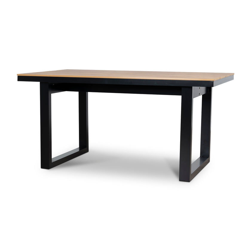 CDT12053-ID 1.6m Black Outdoor Dining Table - Natural
