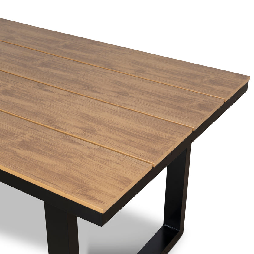 CDT12053-ID 1.6m Black Outdoor Dining Table - Natural