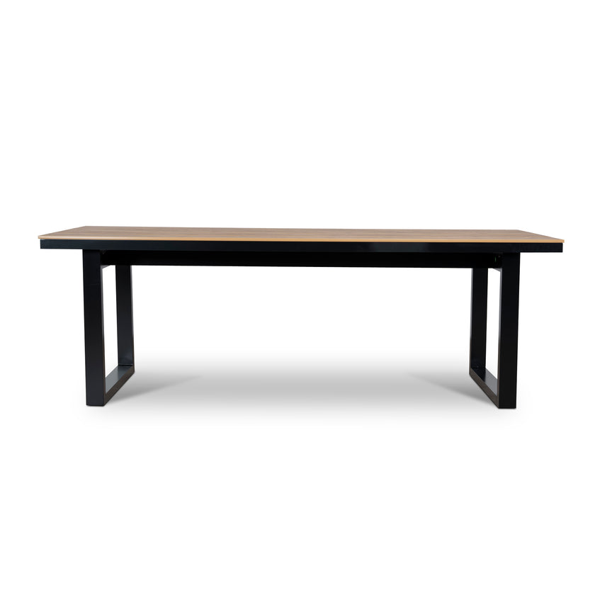 CDT12054-ID 2.3m Black Outdoor Dining Table - Natural