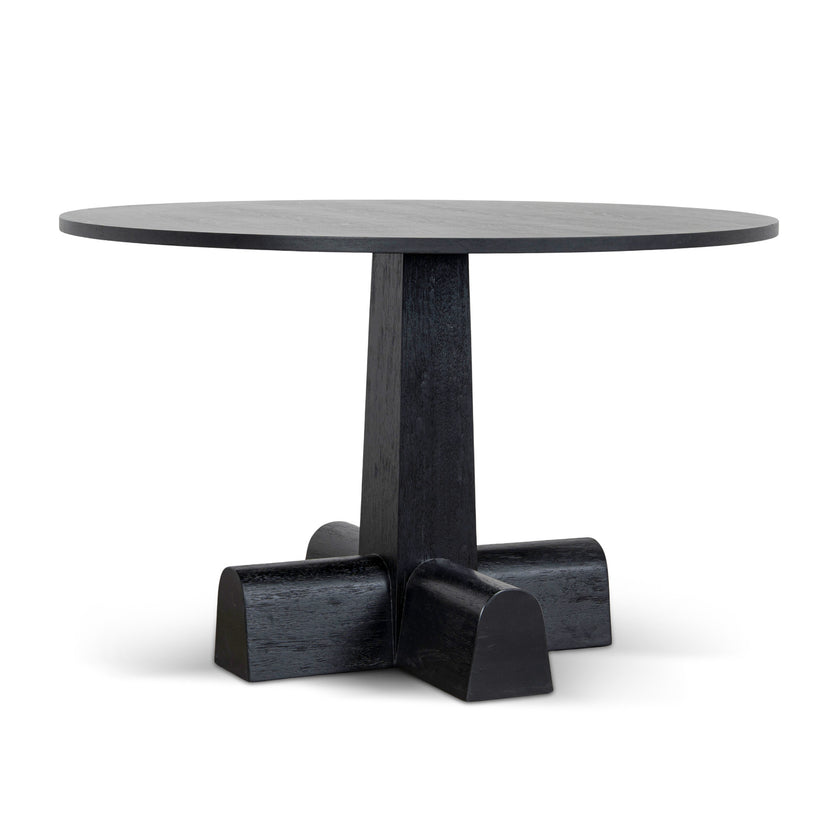CDT12150-NI 1.2m Round Dining Table - Full Black