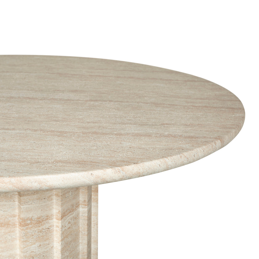 CDT12284-CO 1.3m Round Concrete Dining Table - Light Travertine Look