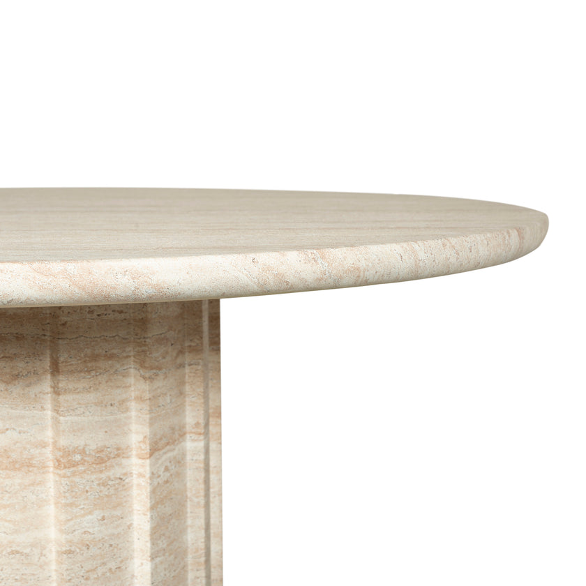 CDT12284-CO 1.3m Round Concrete Dining Table - Light Travertine Look