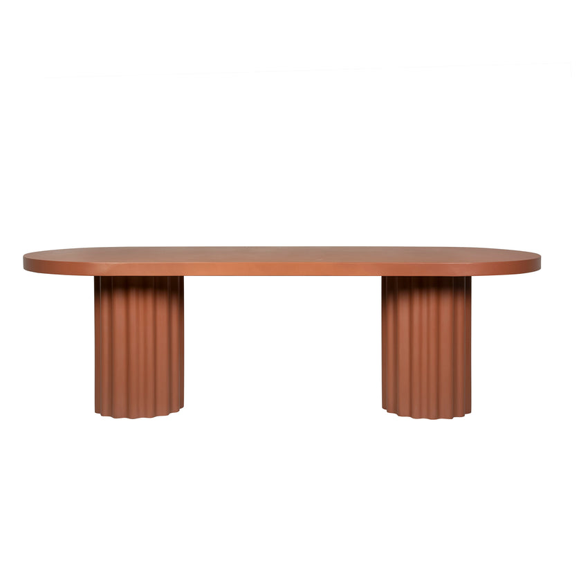 CDT12289-CO 2.4m Concrete Dining Table - Terracotta