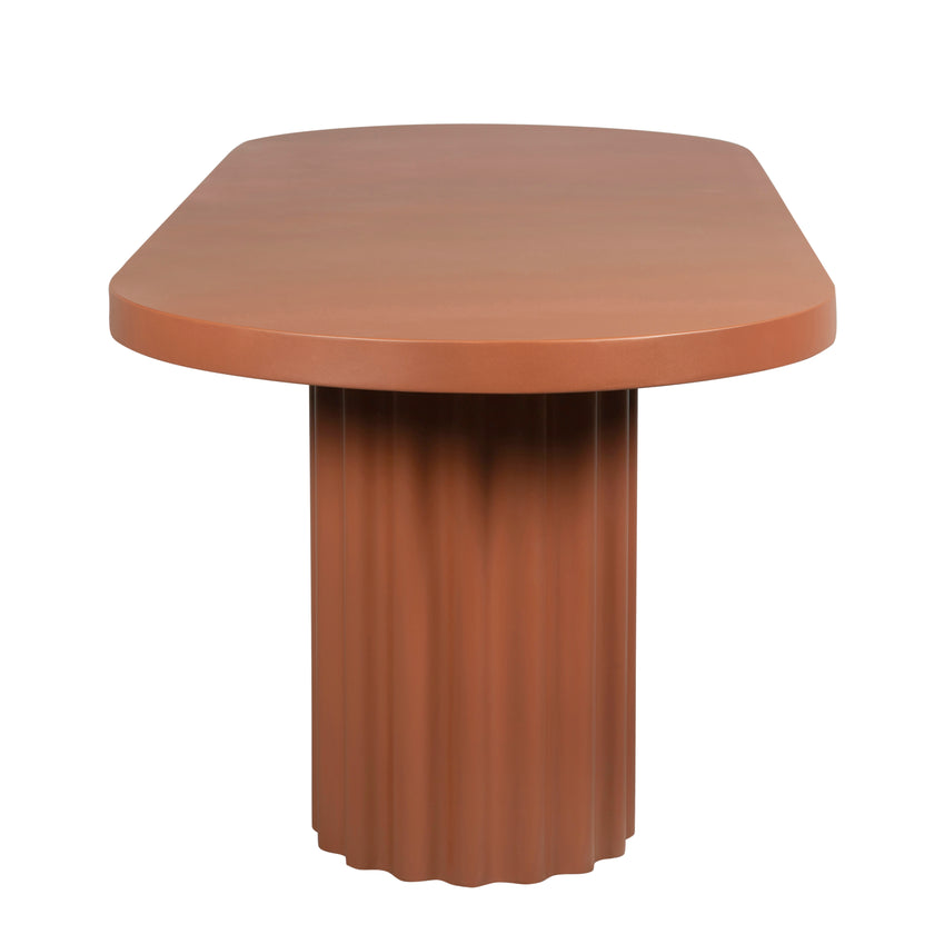 CDT12289-CO 2.4m Concrete Dining Table - Terracotta