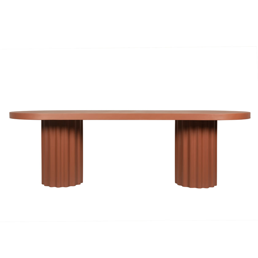 CDT12289-CO 2.4m Concrete Dining Table - Terracotta