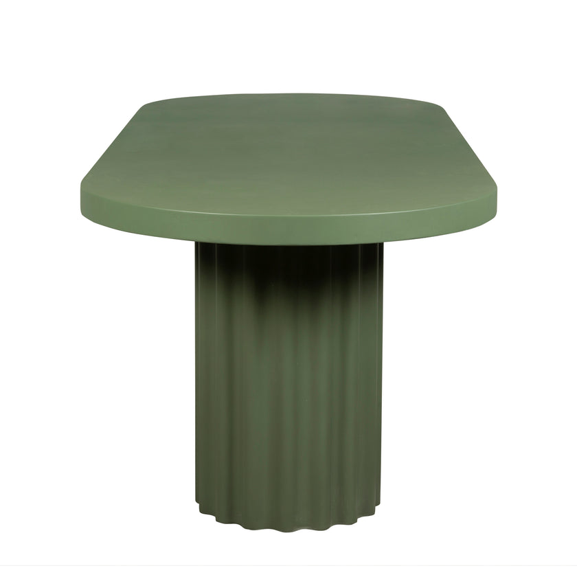 CDT12293-CO 2.4m Concrete Dining Table - Green