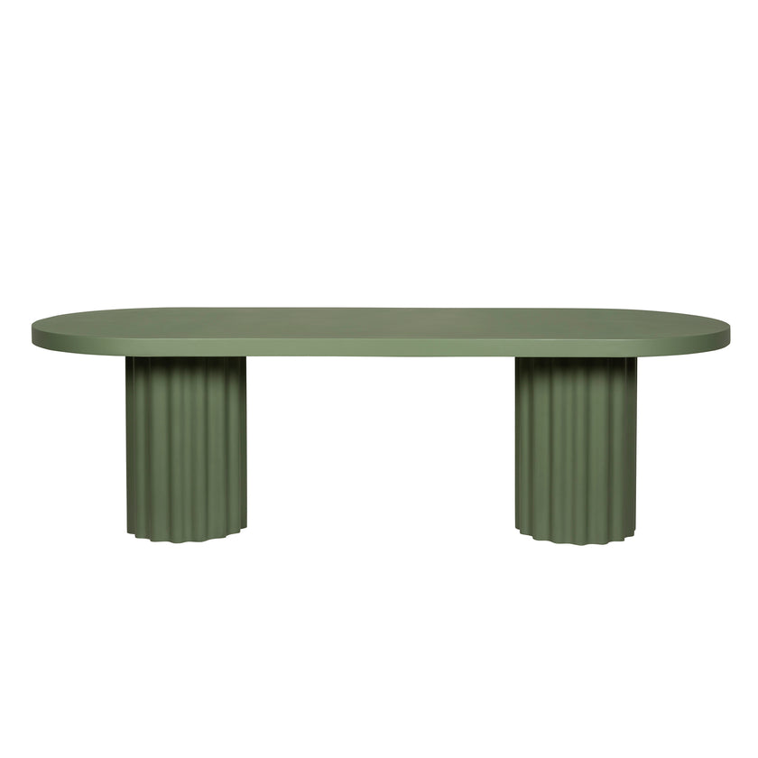 CDT12293-CO 2.4m Concrete Dining Table - Green
