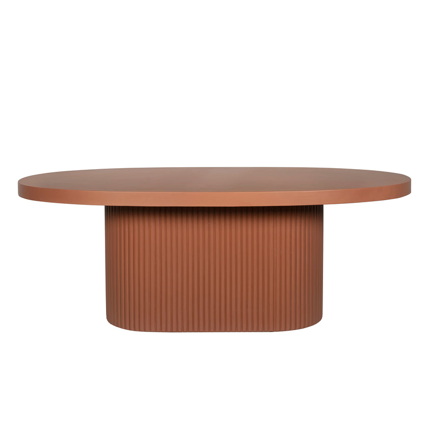 CDT12297-CO 2m Concrete Oval Dining Table - Terracotta