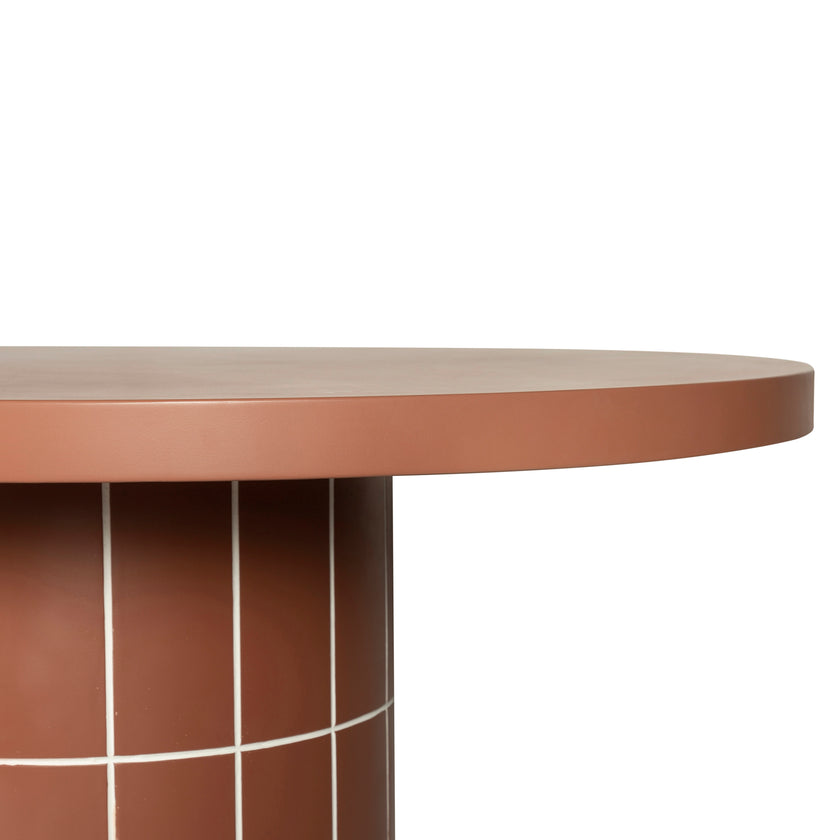 CDT12299-CO 2m Concrete Oval Dining Table- - Terracotta