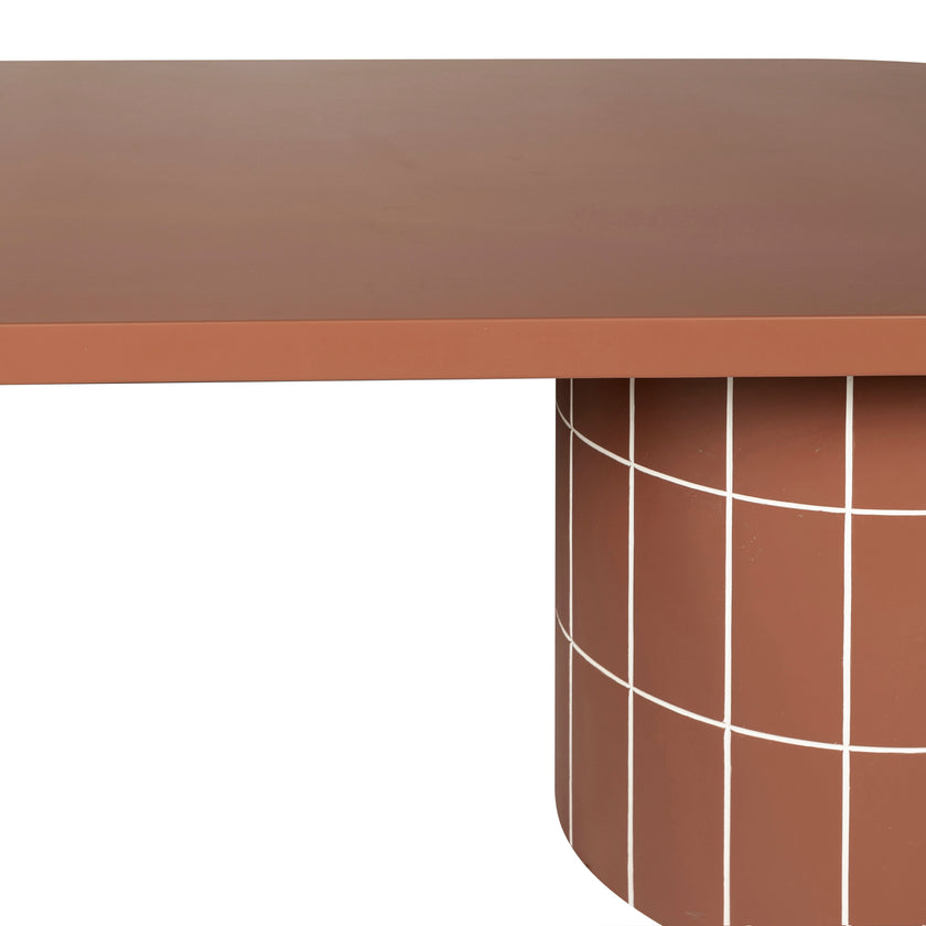 CDT12300-CO 2.4m Concrete Oval Dining Table - Terracotta