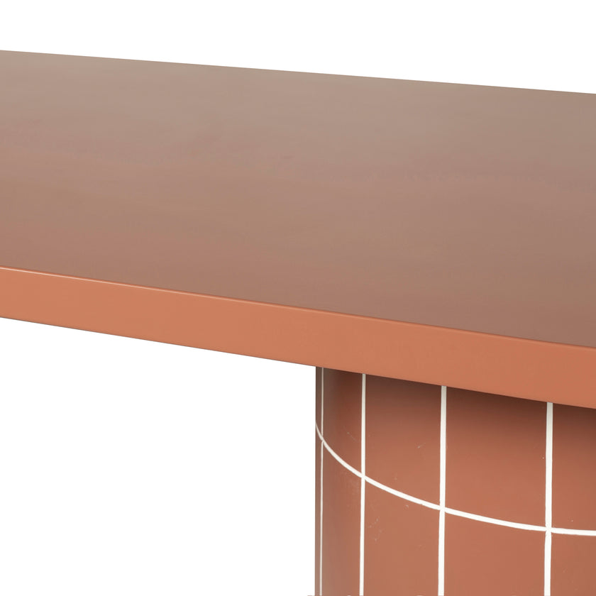 CDT12300-CO 2.4m Concrete Oval Dining Table - Terracotta
