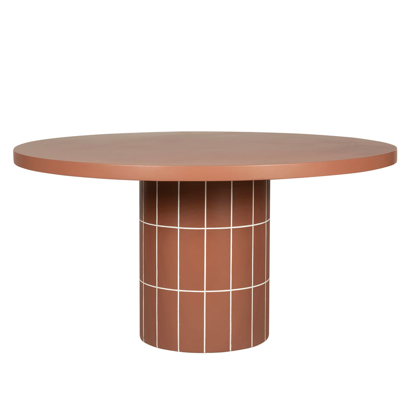 CDT12301-CO 1.4m Concrete Round Dining Table - Terracotta