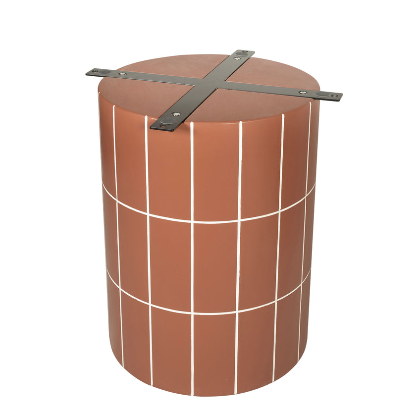 CDT12301-CO 1.4m Concrete Round Dining Table - Terracotta