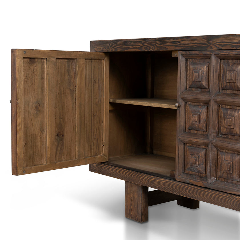 CDT12528-NA 1.83m Elm Sideboard Unit - Dark brown