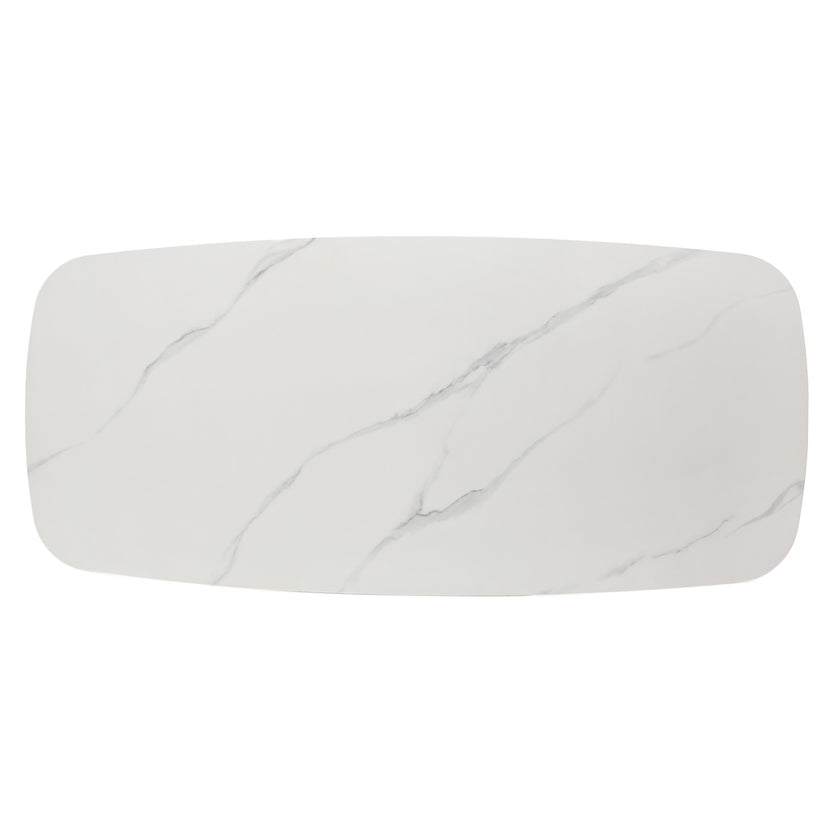 CDT12604-KT 3m Stone Top Outdoor Dining Table - Snow White