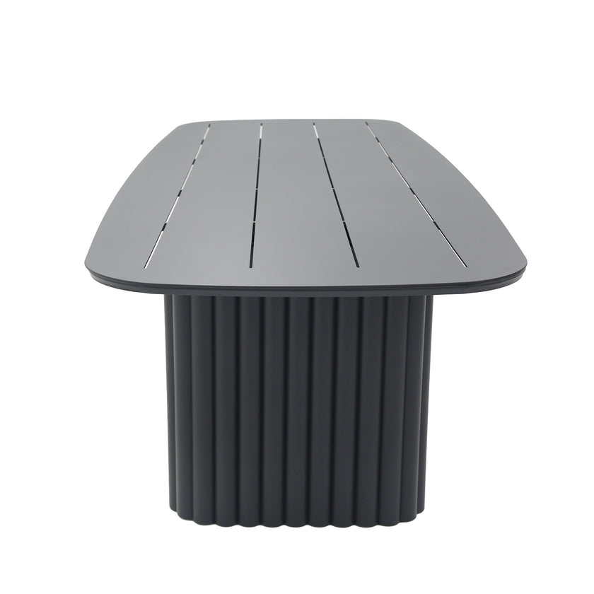 CDT12602-KT 2.4m Outdoor Dining Table - Sand Dark Grey