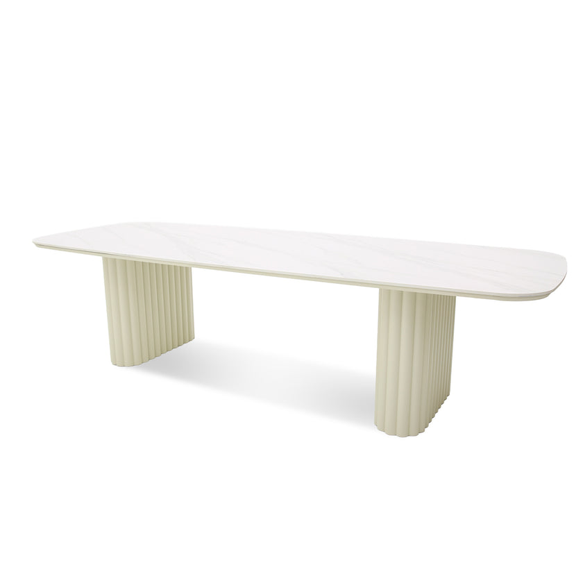 CDT12604-KT 3m Stone Top Outdoor Dining Table - Snow White