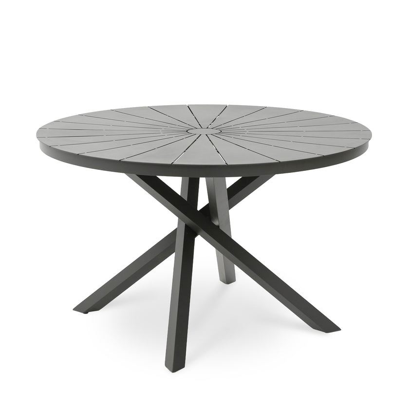 CDT12615-KT 1.2m Outdoor Round Dining Table - Sand Dark Grey