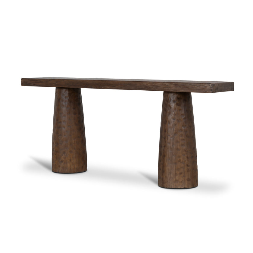 CDT12676-NA 1.83m Elm Console Table - Dark Brown