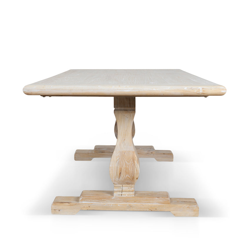 CDT511 198cm Dining Table - Rustic White Washed