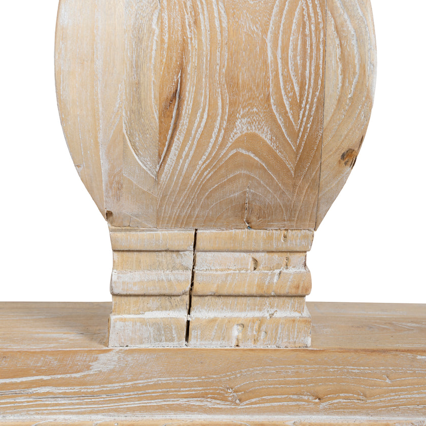 CDT511 198cm Dining Table - Rustic White Washed