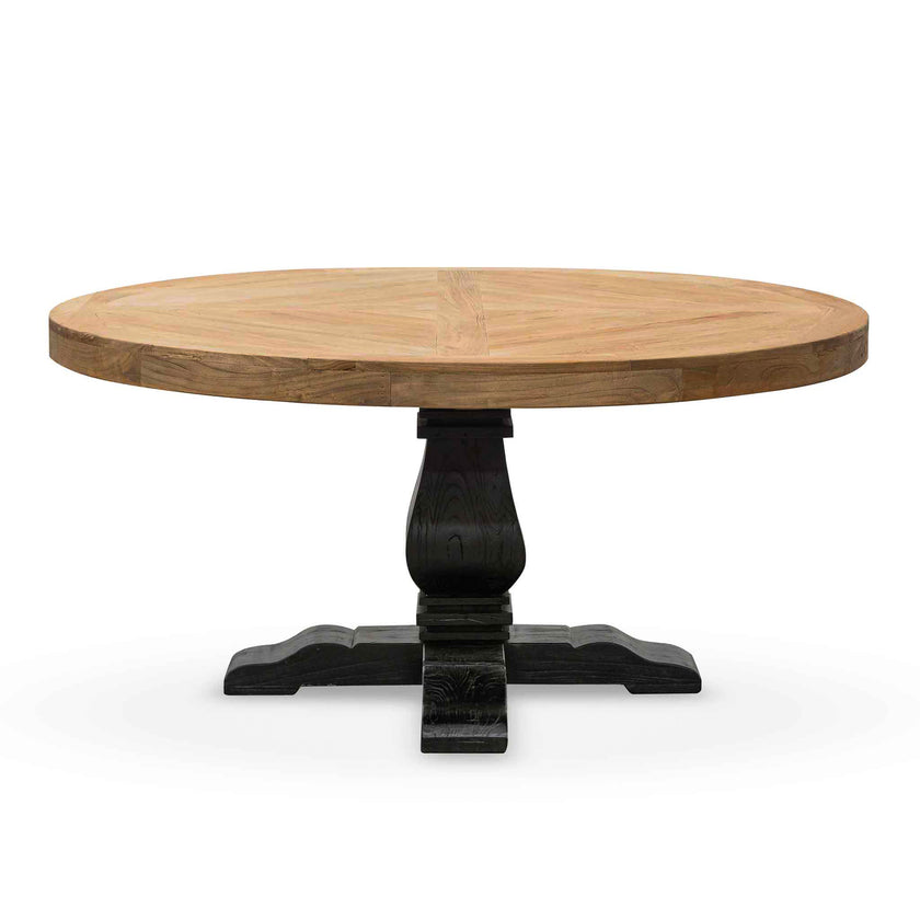 CDT6561 1.6m Round Dining Table - Natural in Black Base