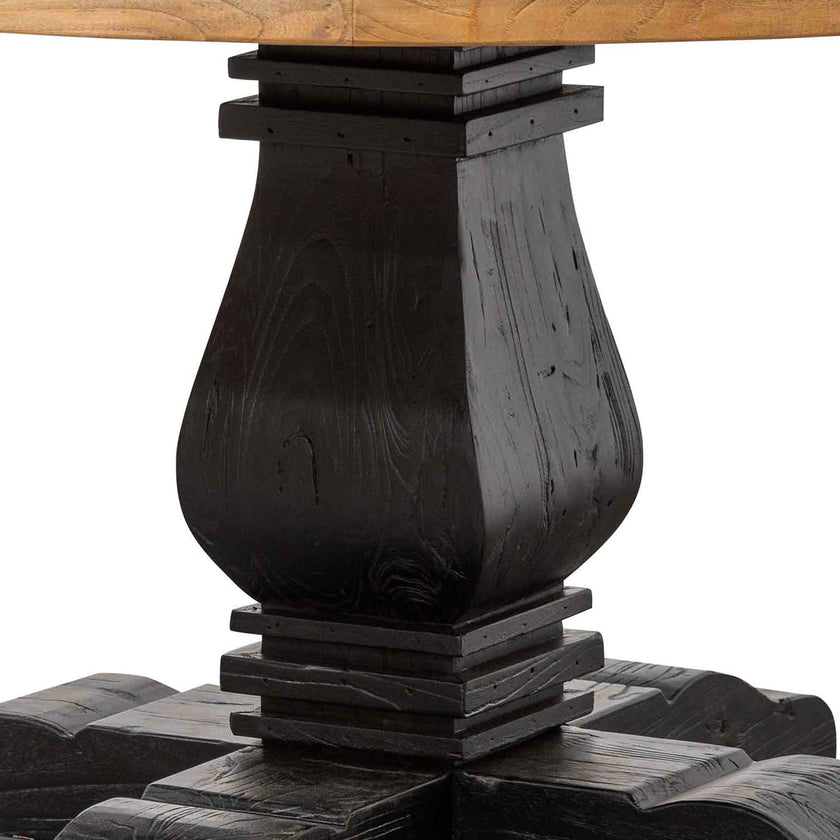 CDT6561 1.6m Round Dining Table - Natural in Black Base