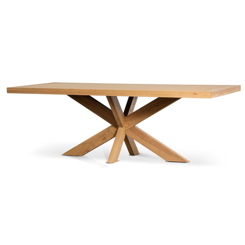 CDT6667-SD Round Wooden Dining Table - Natural Top and Black Base