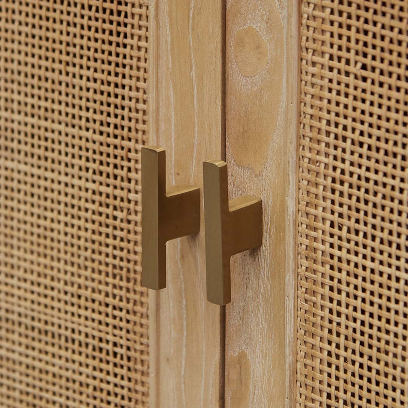 CDT8138-NI 65.5cm Rattan Door Cabinet - Natural