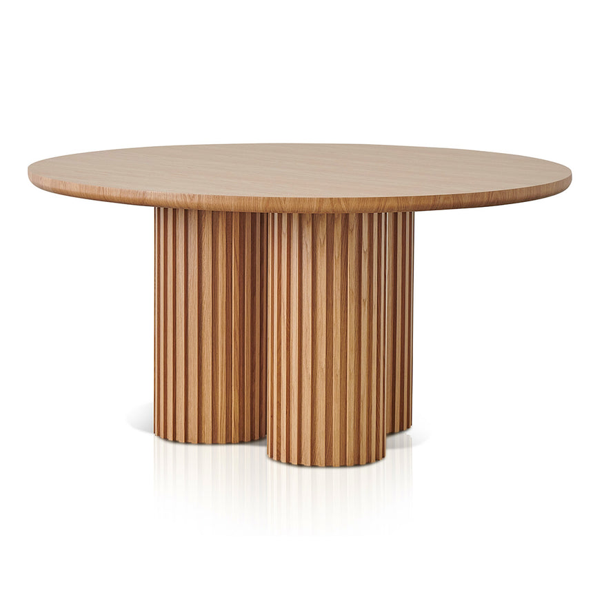 CDT6561 1.6m Round Dining Table - Natural in Black Base
