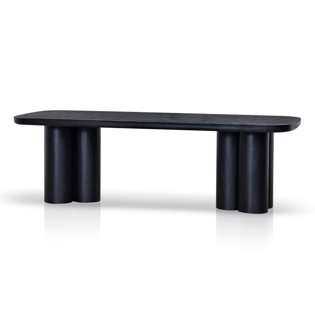 CDT8414-NI 2.4m Elm Dining Table - Full Black | Calibre Furniture
