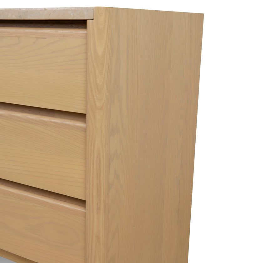 CDT8741-KK 160m Travertine Chest of Drawers - Creme Ash