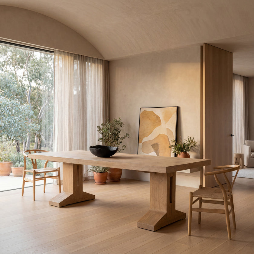 CDT8659-NA 2.44m Elm Dining Table - Natural