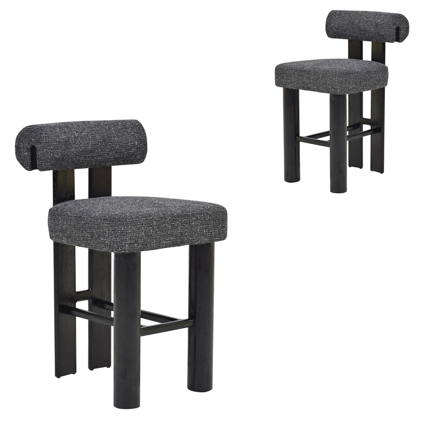 CBS10524-OLS Black Barstool - Field Charcoal (Set of 2)