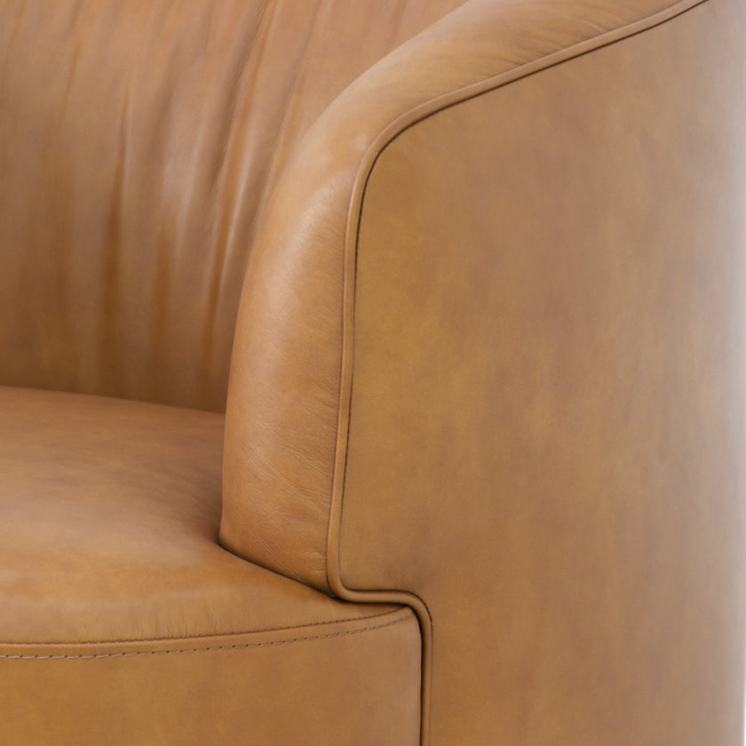 CLC10846-NV Swivel Armchair - Amber Tan Leather