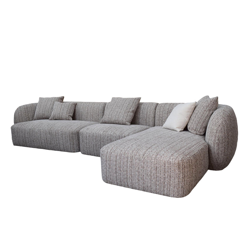 CLC12401-AE 4 Seater Right Chaise Sofa - Plush Spec Brown