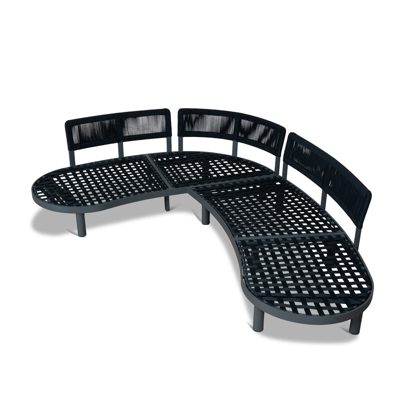 CLS12166-EM 2pcs Outdoor Corner Lounge Set - Royal Dark Grey
