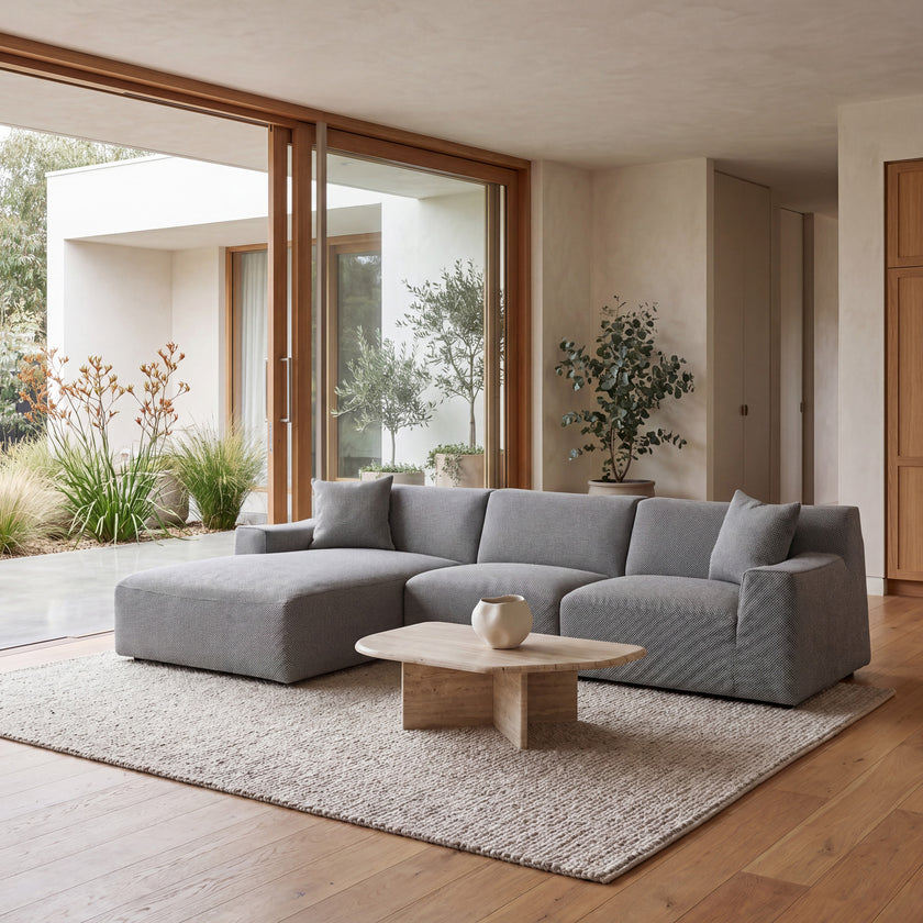 CLC6825-YY 3 Seater Left Chaise Sofa - Noble Grey