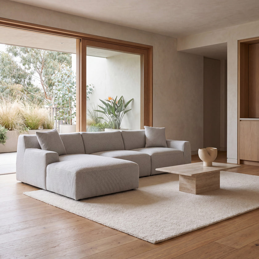 CLC6828-YY 3 Seater Left Chaise Sofa - Passive Grey