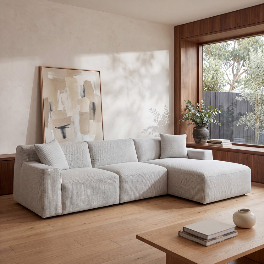 CLC6827-YY 3 Seater Right Chaise Sofa - Passive Grey