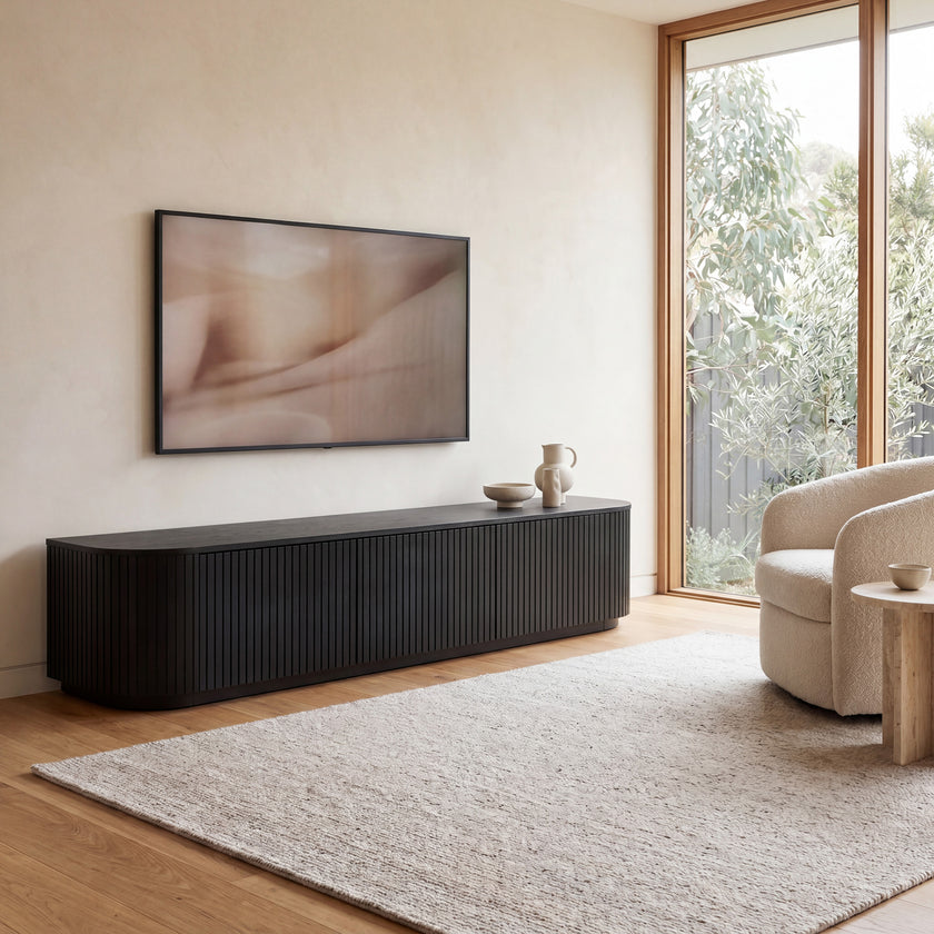 CTV8309-CN 2.4m TV Unit - Full Black Oak