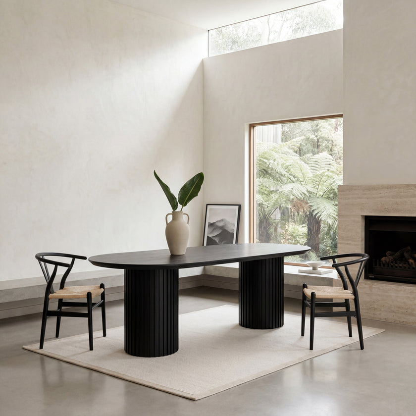 CDT8973-CN 2.5m Wooden Dining Table - Black