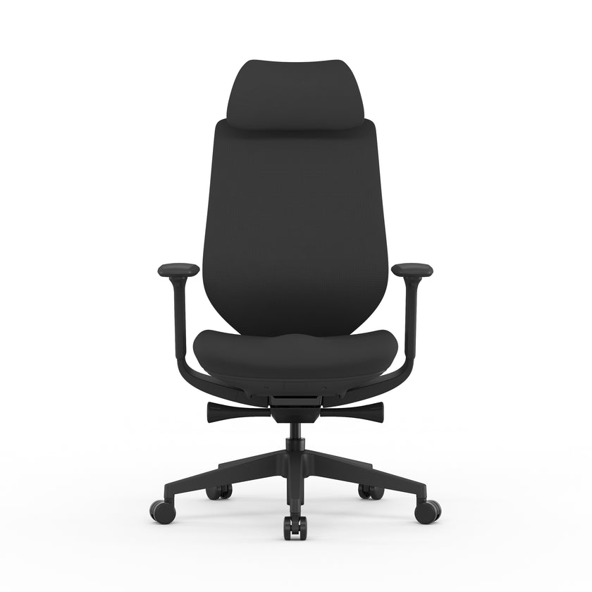 COC12625-AV Mesh Office Chair - Full Black with Headrest