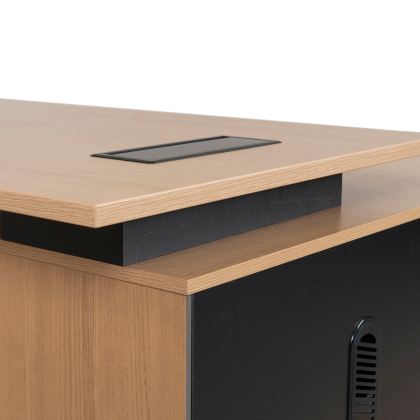 COT10186-SN 1.8m Executive Desk Left Return with Black Legs - Natural